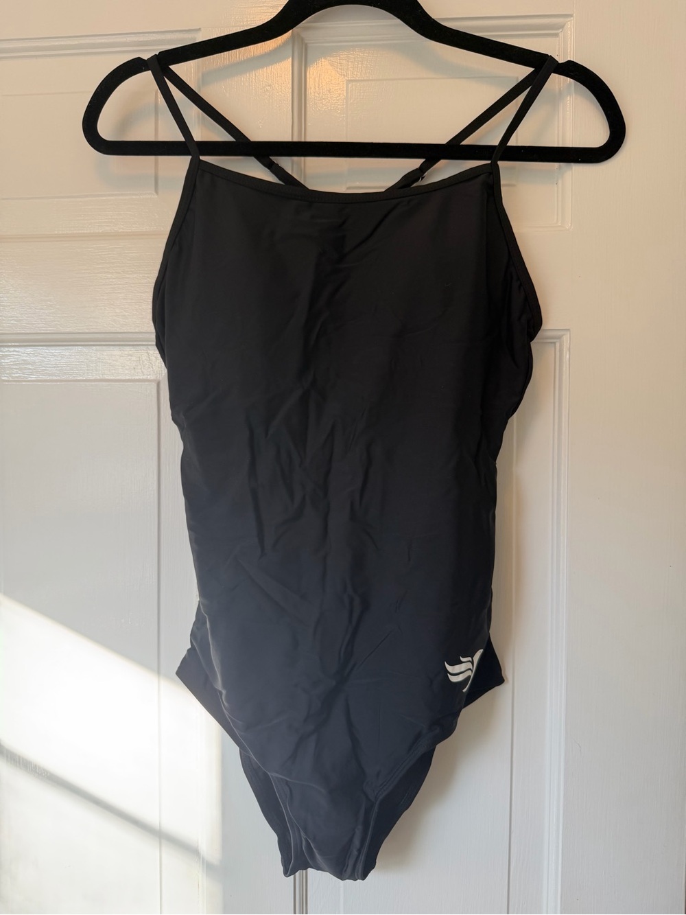 Amazon Black One-Piece Swimsuit with Thin Straps